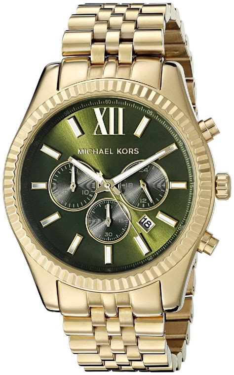 michael kors men's green watch